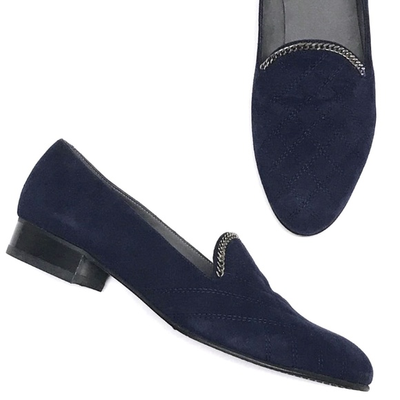❌❌SOLD❌❌ STUART WEITZMAN Quilted BLUE Loafer 5.5 - Picture 5 of 8